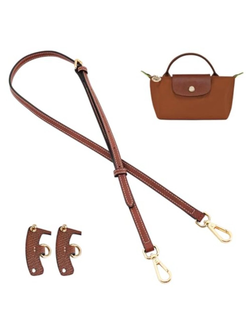 Leather Bag Strap Replacement Adjustable Crossbody Shoulder Strap Mini Pouch
